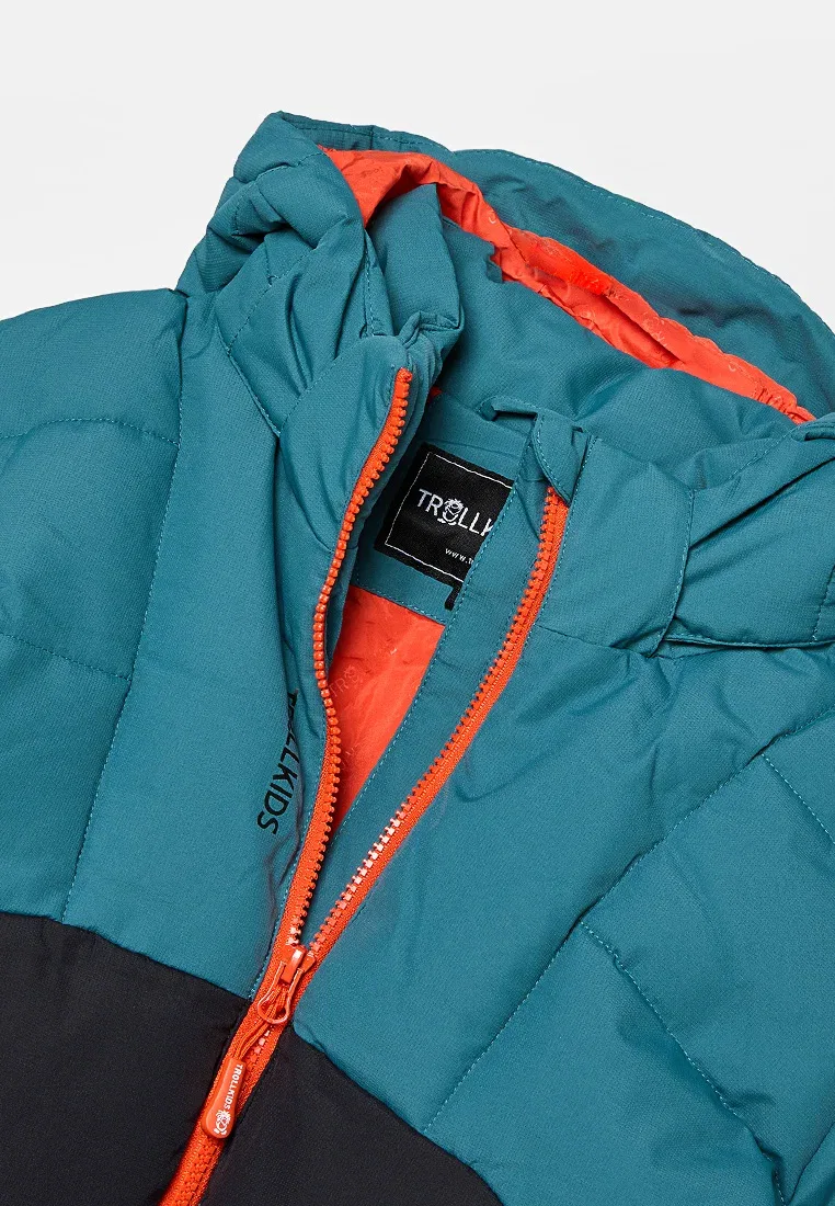 Детская куртка gryllefjord - зимняя куртка Trollkids, Stormy Blue/Black/Flame Orange — фото 4