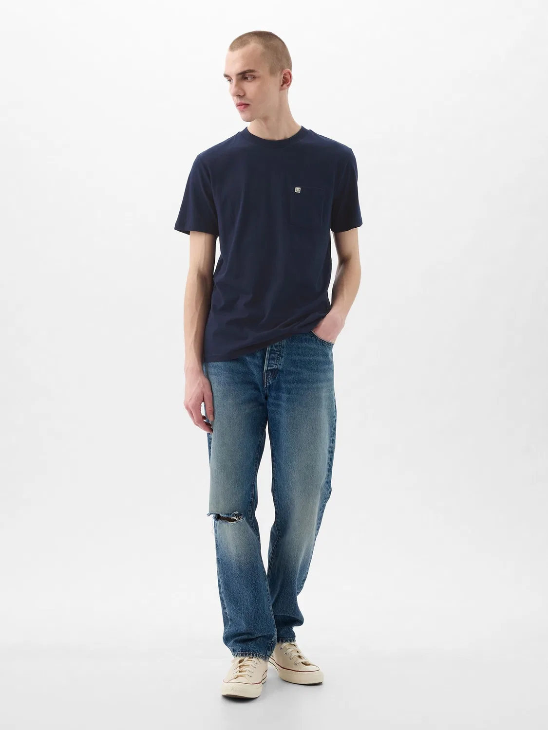 Футболка с карманом Gap, Navy Blue — фото 3