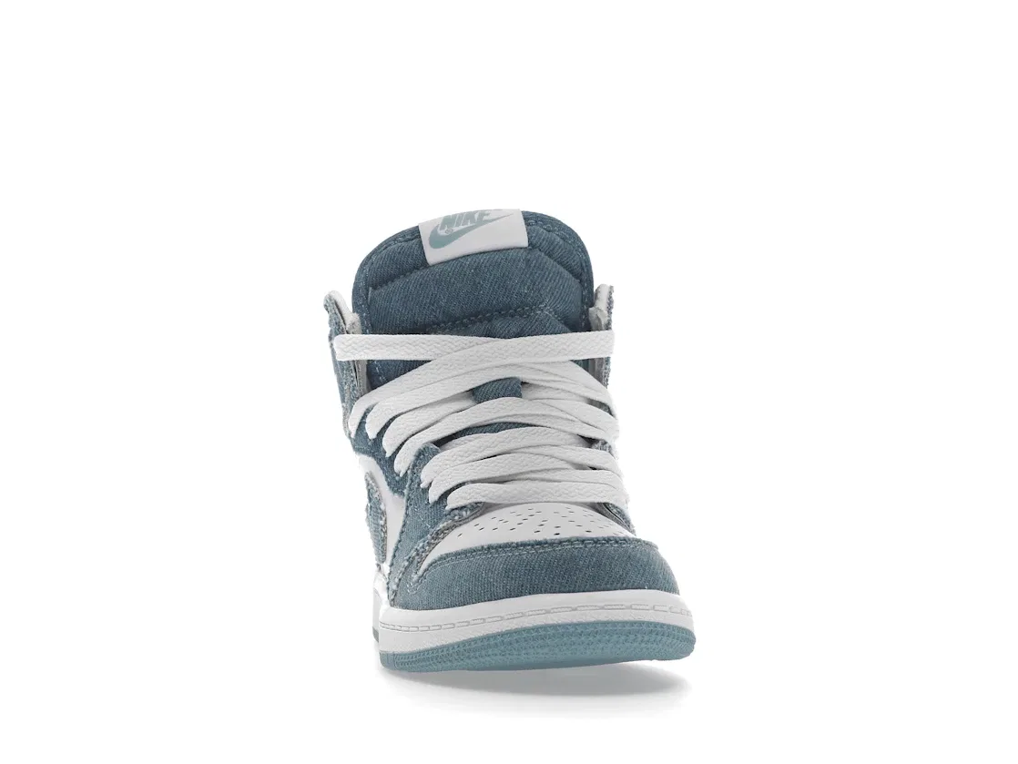 Детские кроссовки Lifestyle с джинсовой отделкой Jordan 1 Retro High OG Denim PS, White/Worn Blue/Metallic Gold — фото 2