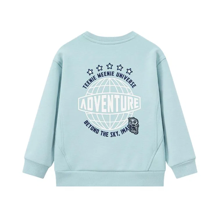 Детский свитшот с флисовой подкладкой с круглым вырезом FW25 Crew Neck Pullover, Teenie Weenie Men, Heather Gray — фото 4