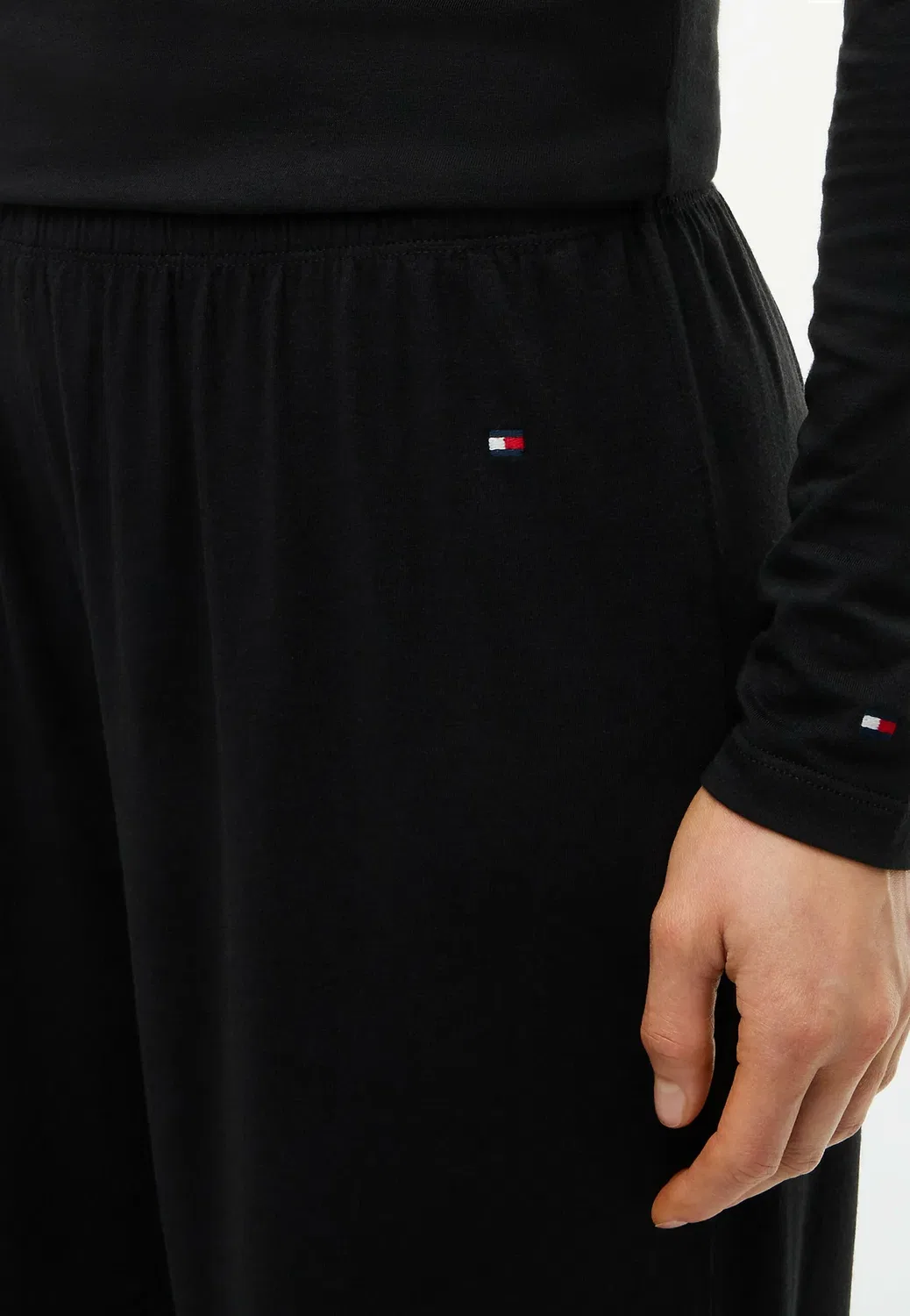 Пижамные штаны свободного кроя с кружевной отделкой - пижамные штаны Tommy Hilfiger, Black — фото 4