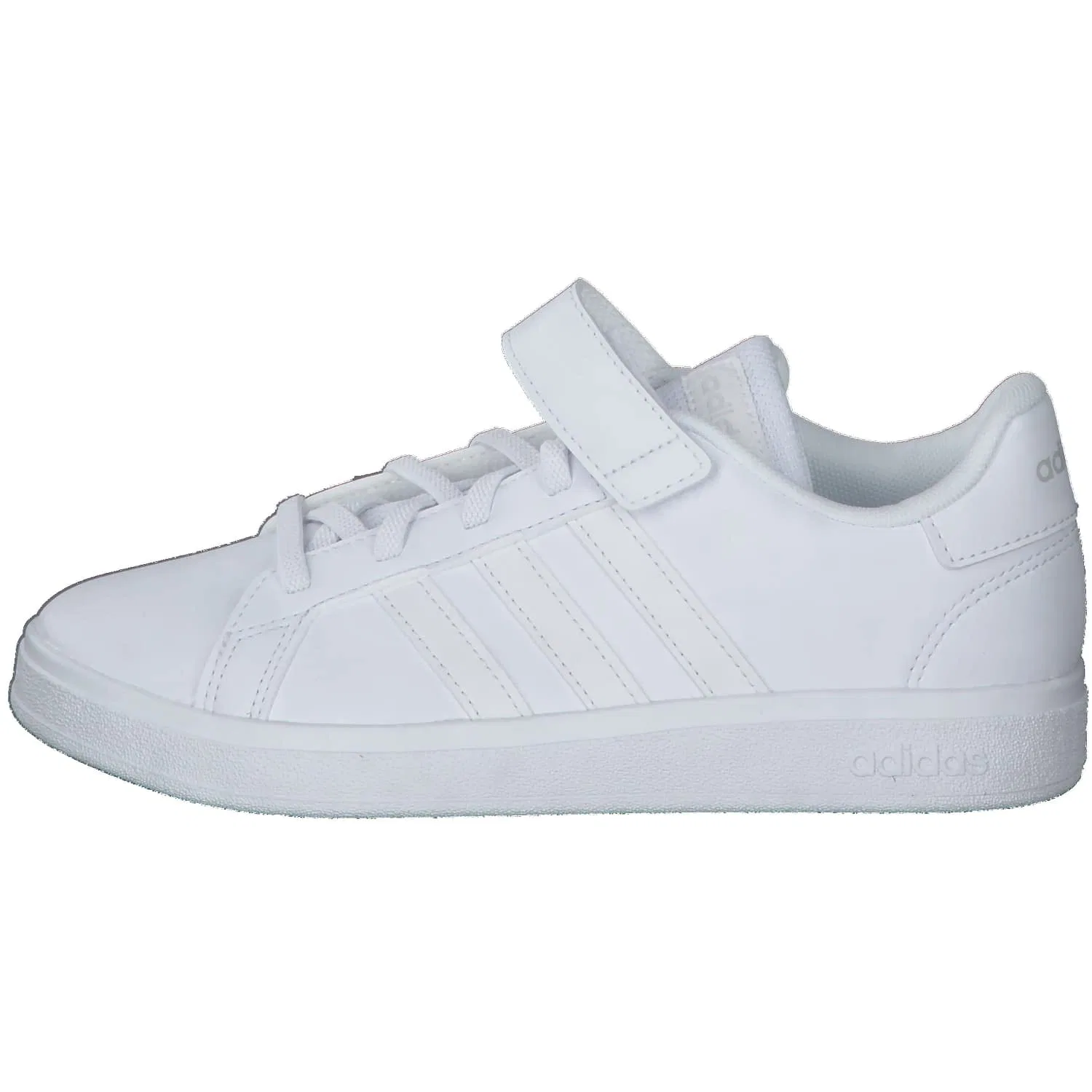 Детские кроссовки для мальчиков с резиновой подошвой Adidas Grand Court Court Elastic Lace and Top Strap, Cloud White Cloud White Grey One — фото 2