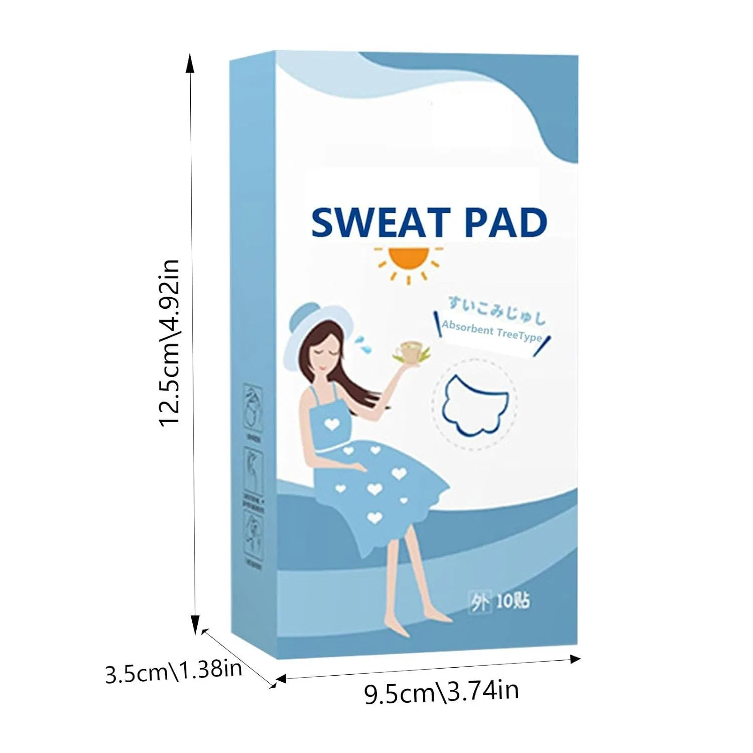 Антиперспирант подмышечные прокладки Pruojhw, 10 шт, Water absorbent resin, sweat absorbent — фото 2