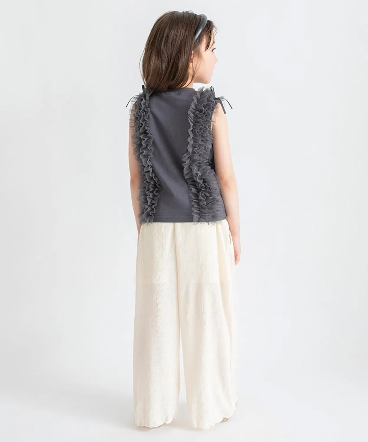 Детские брюки свободного кроя с принтом, модель Relax Wide, branshes, Light Green — фото 4