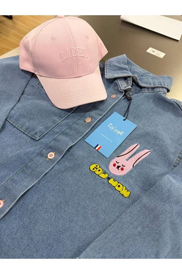 Детская рубашка для мальчиков с длинным рукавом La'Ciel paris bow-wow denim shirt Elefantejr, Blue — фото 4