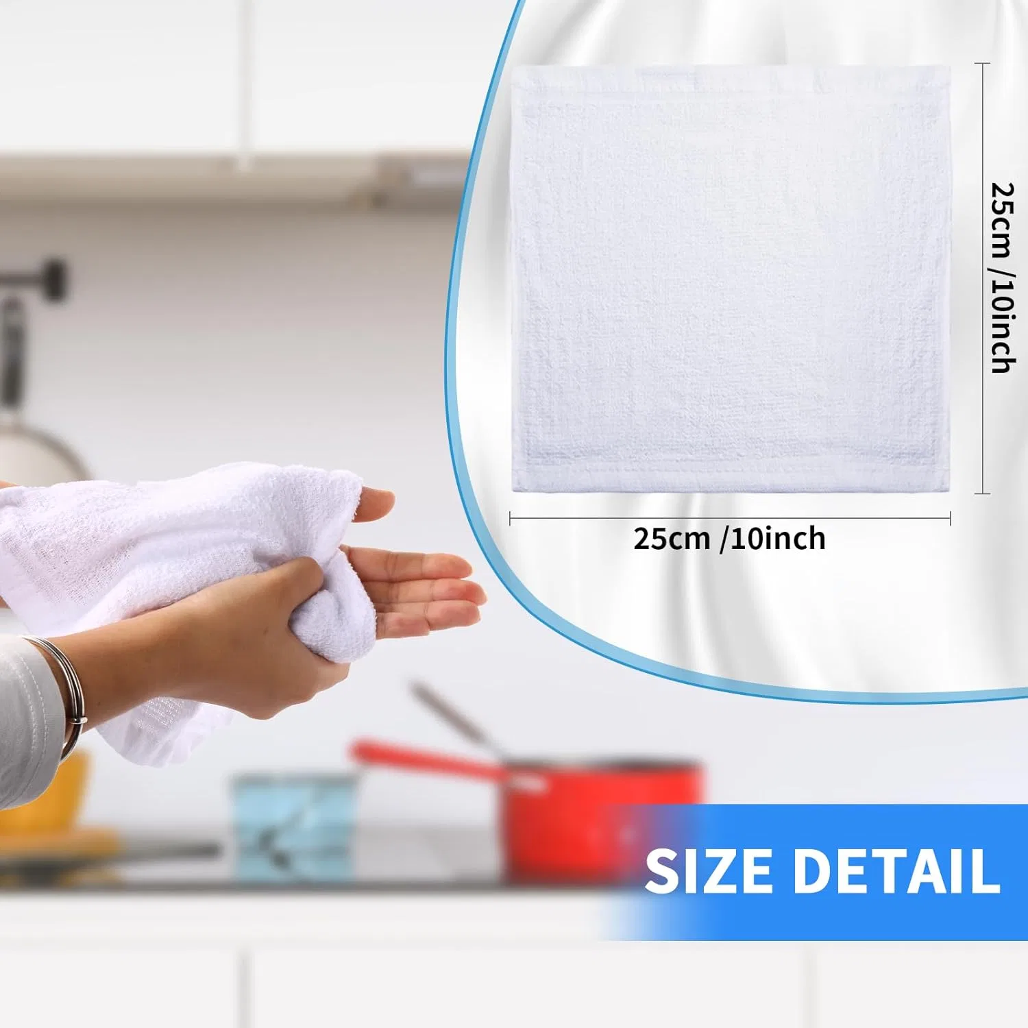 Набор салфеток для лица Cotton, 60 шт, 30x30 см, белый Patelai — фото 2