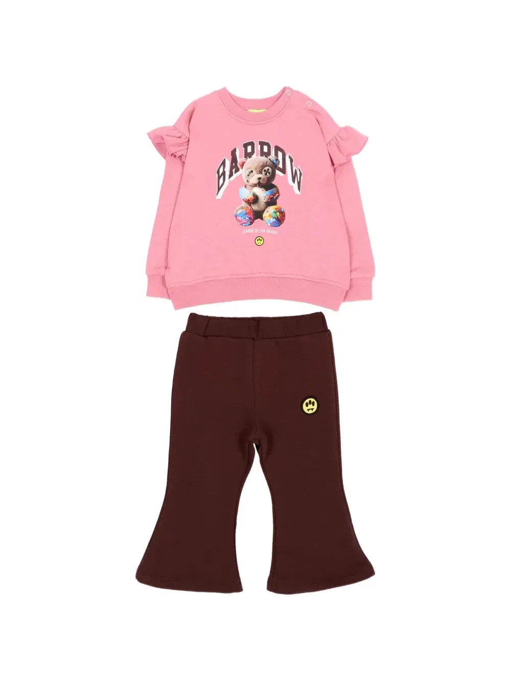 Спортивный костюм с рюшами и плюшевым мишкой Barrow Kids, розовый