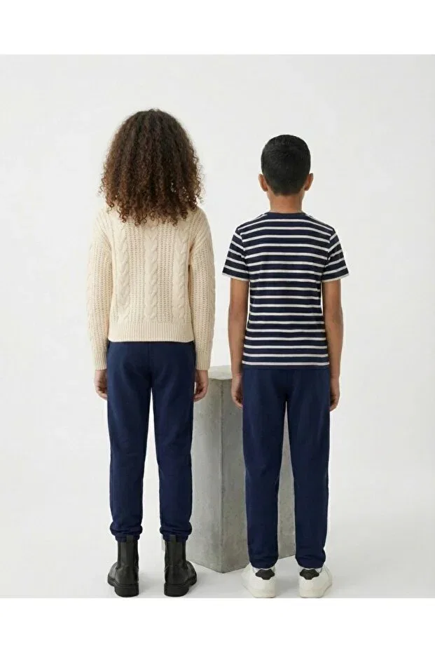 Детские спортивные штаны для девочек хлопковые Basics Kyex, Dark Navy Blue — фото 3