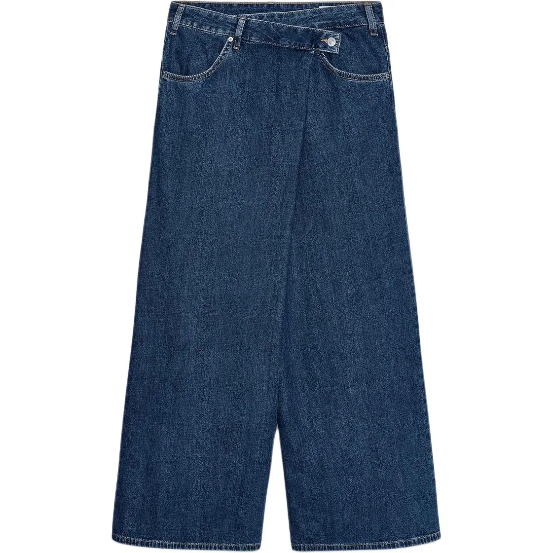 Женские джинсы свободного кроя с широкими штанинами Sea Blue ZARA, Sea Blue
