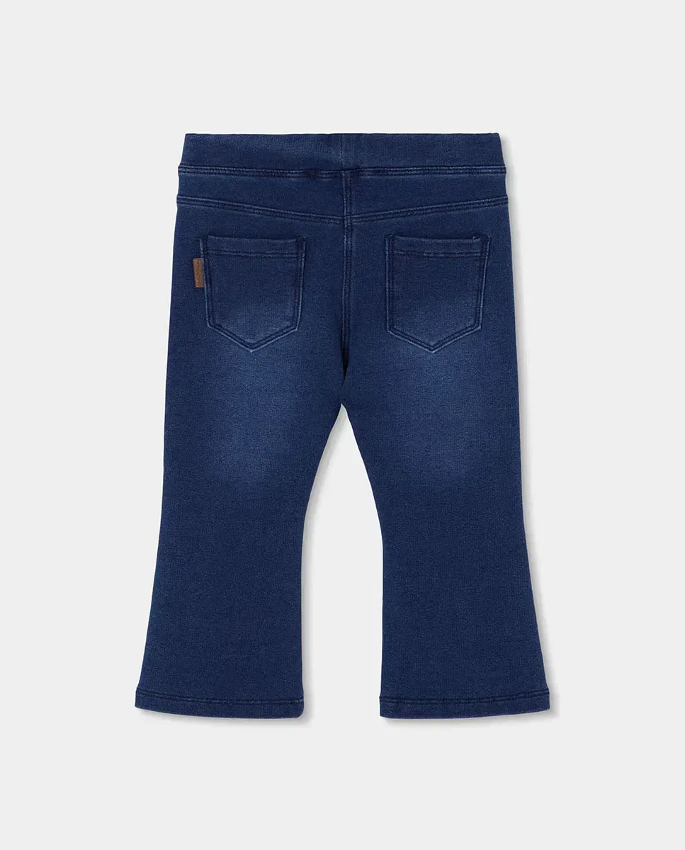 Детские джинсы для девочек клеш с высокой талией Boboli, Azul Denim — фото 3