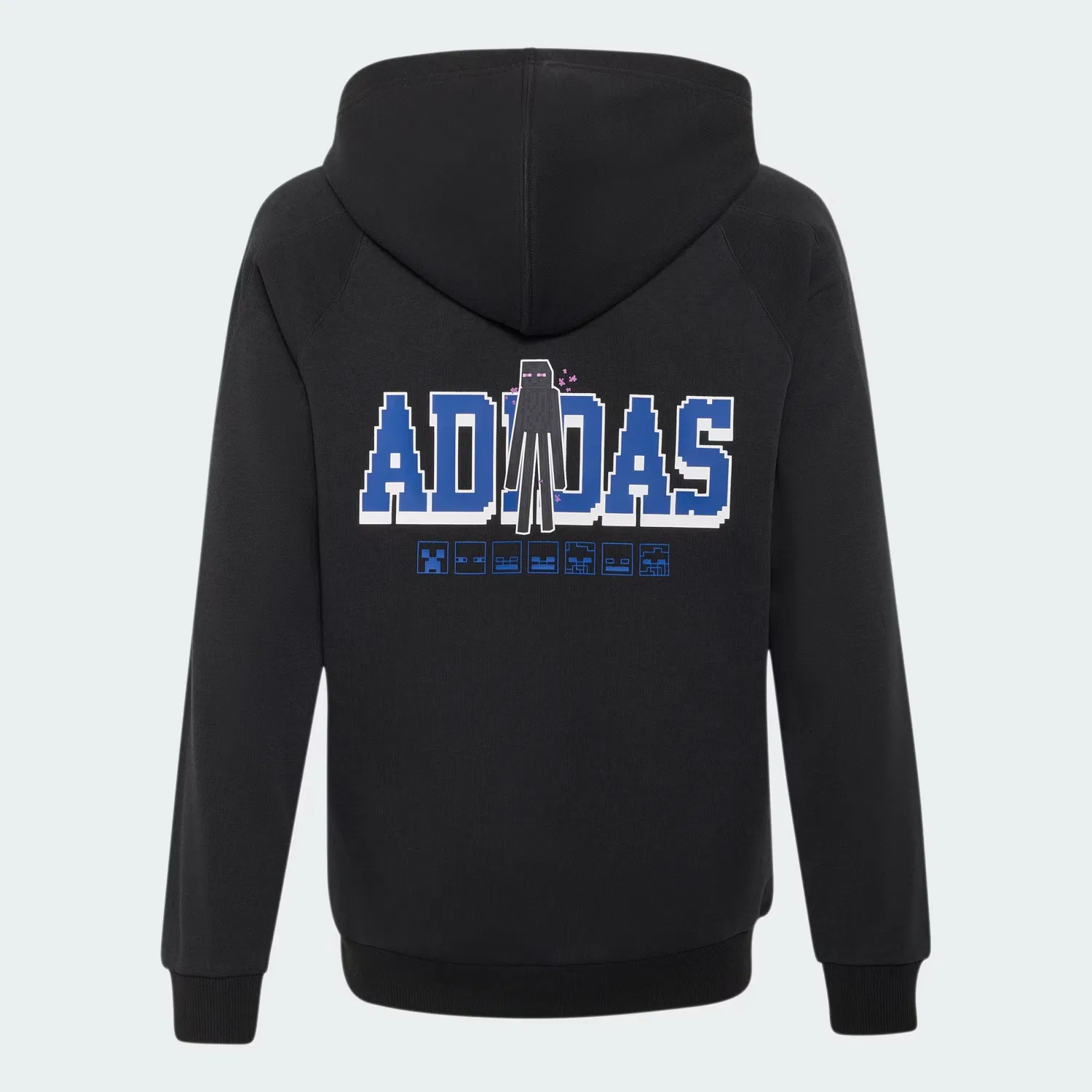 Детское худи с графическим принтом Minecraft Adidas Sportswear, черно-белый — фото 2