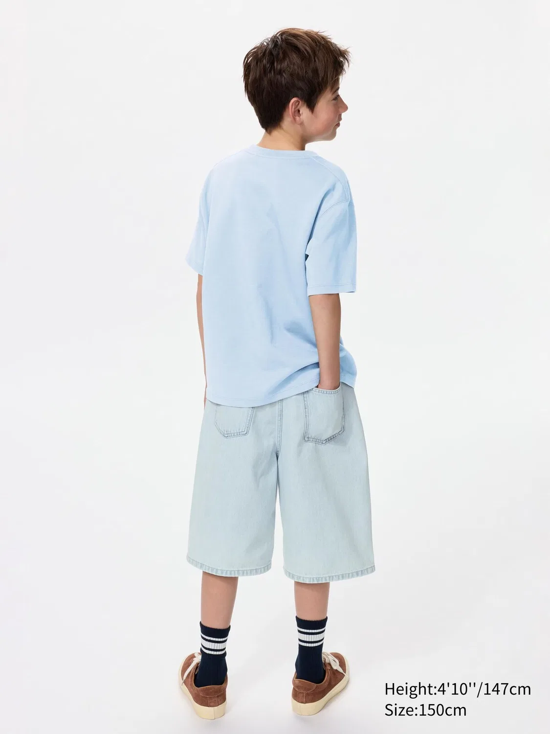 Шорты Uniqlo, детские, мешковатые, синий — фото 3