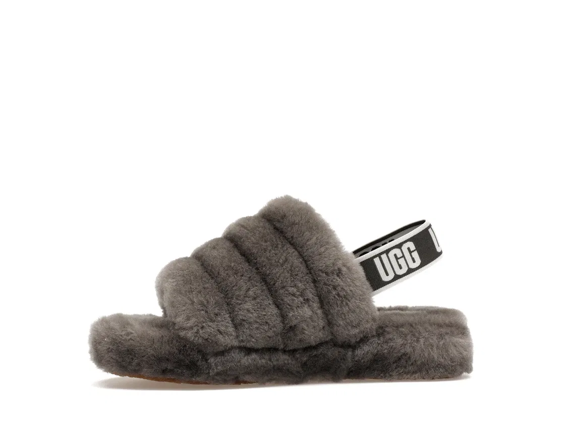 Детские сланцы UGG Fluff Yeah Slide, Charcoal — фото 3
