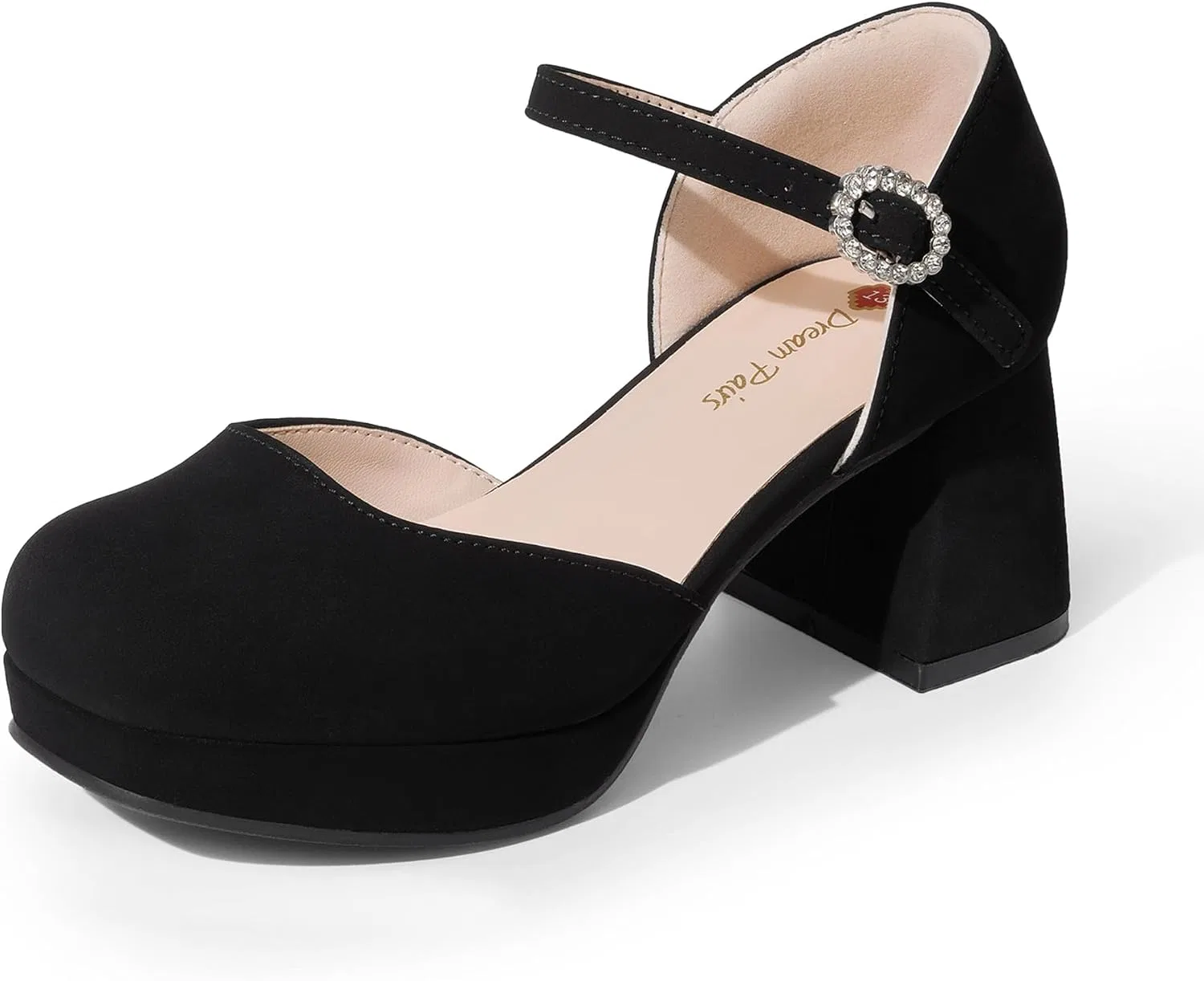 Детские туфли для девочек на платформе с цветочным принтом DREAM PAIRS, Black