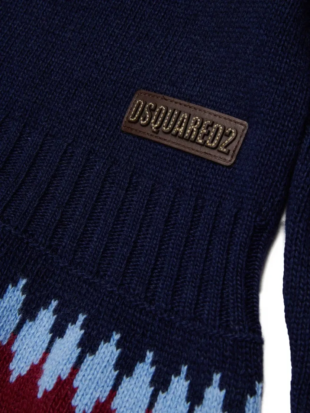 Платье с ворником поло и узором фэр-айл Dsquared2 Kids, синий — фото 4