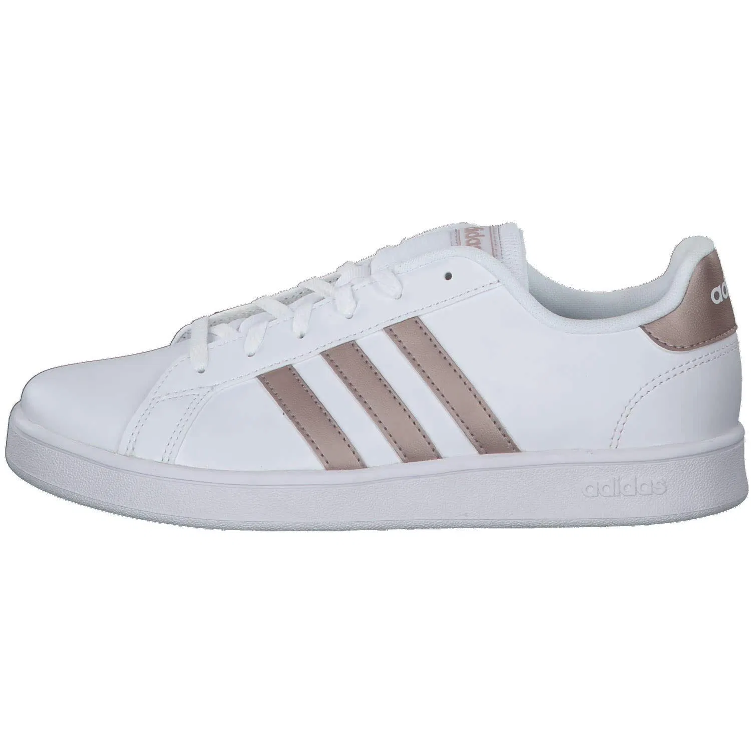 Детские кроссовки для мальчиков с кожаным верхом Grand Court K Adidas, Ftwwht Coppmt Glopnk — фото 2
