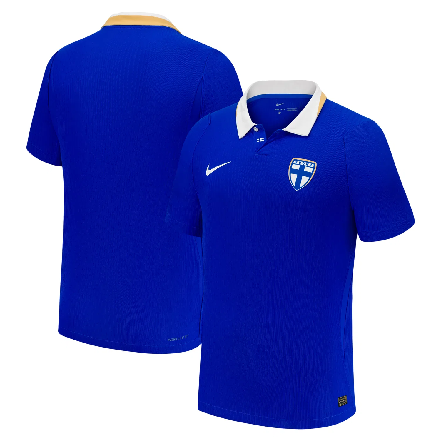 Мужская футболка для футбола Nike Finland 2026 Match Away Aero-FIT Soccer Authentic Jersey Hyper Blue White, синий — фото 2