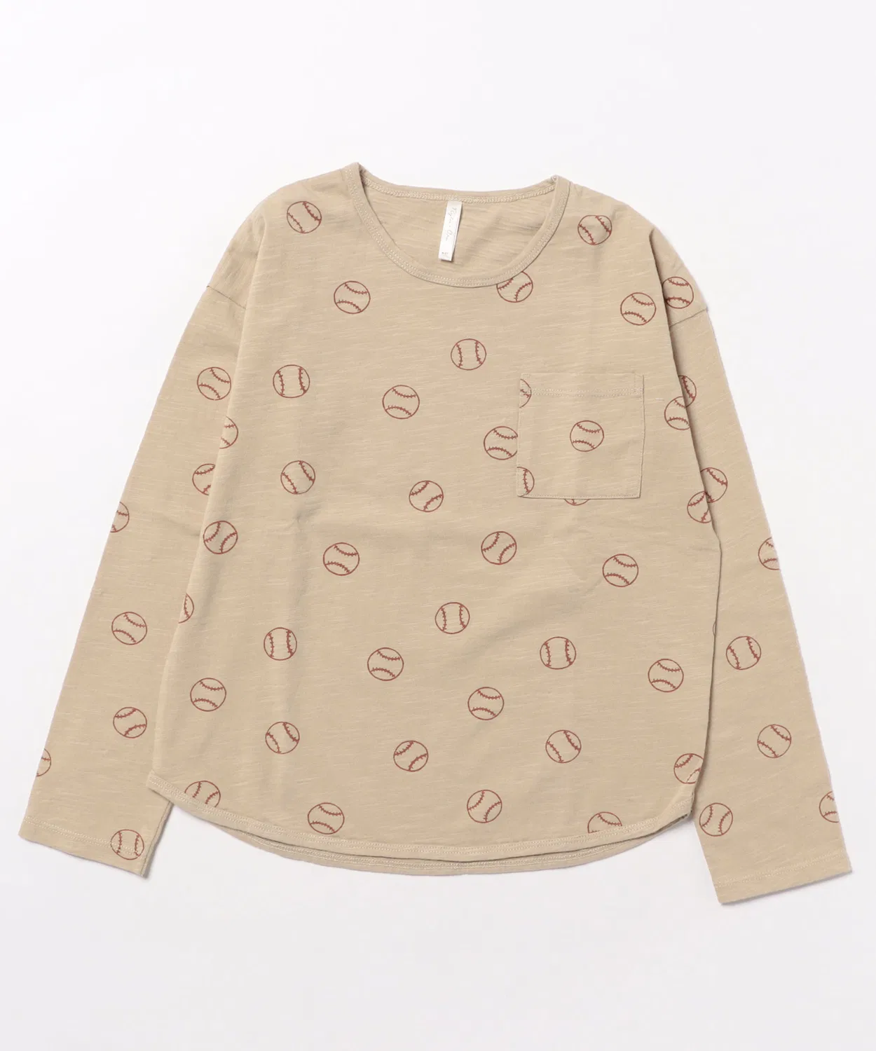 Детская футболка с длинным рукавомс принтом Baseball Rylee+Cru Mag., Beige