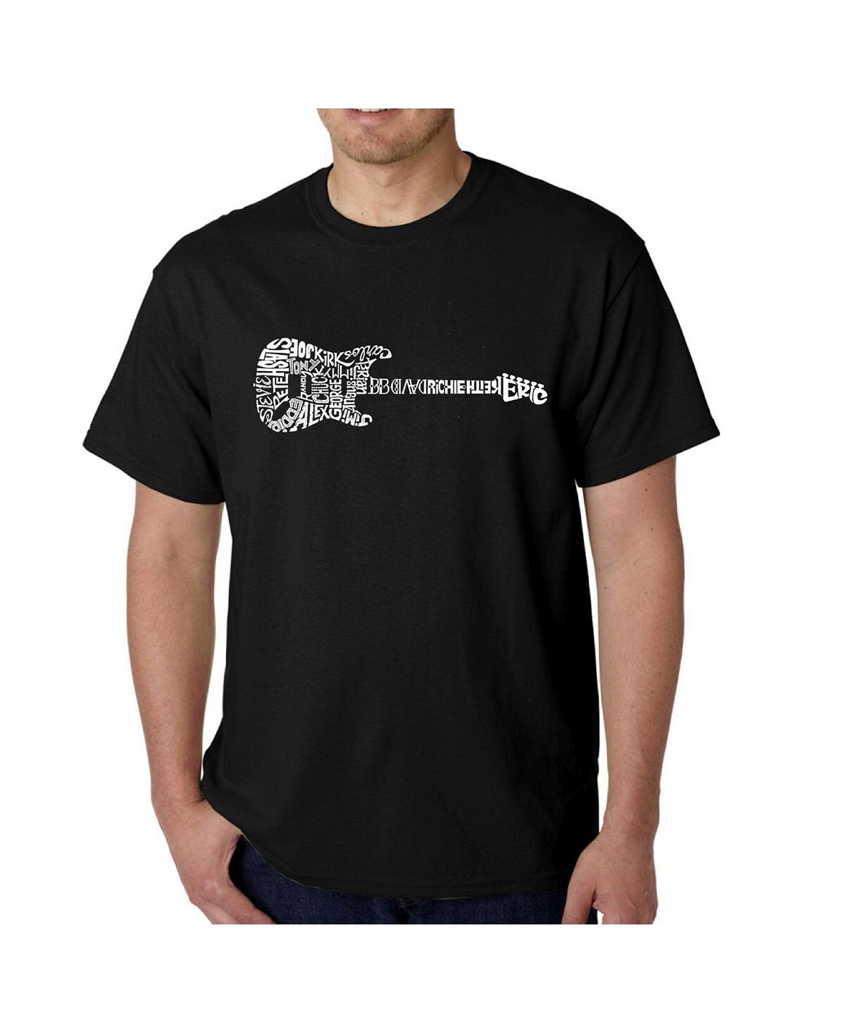 

Мужская футболка word art - rock guitar body word art LA Pop Art, черный