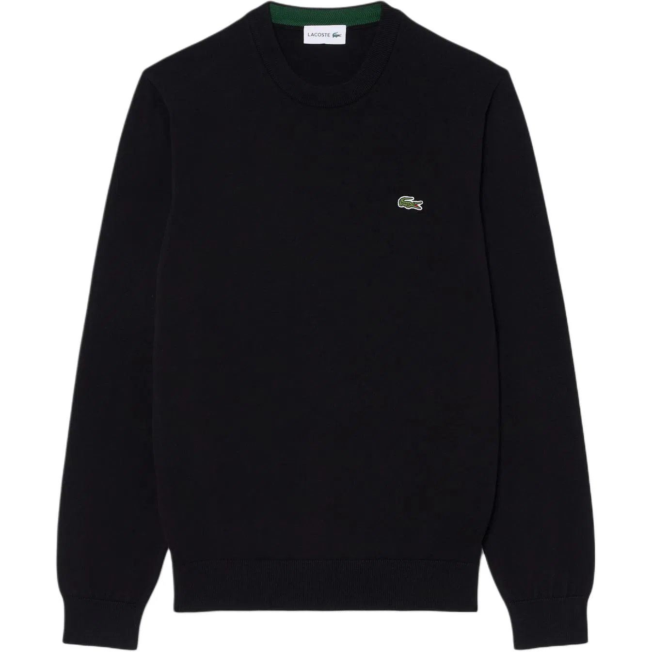 Мужской свитер с логотипом Lacoste Logo Patch Crewneck Knitted Jumper, Black