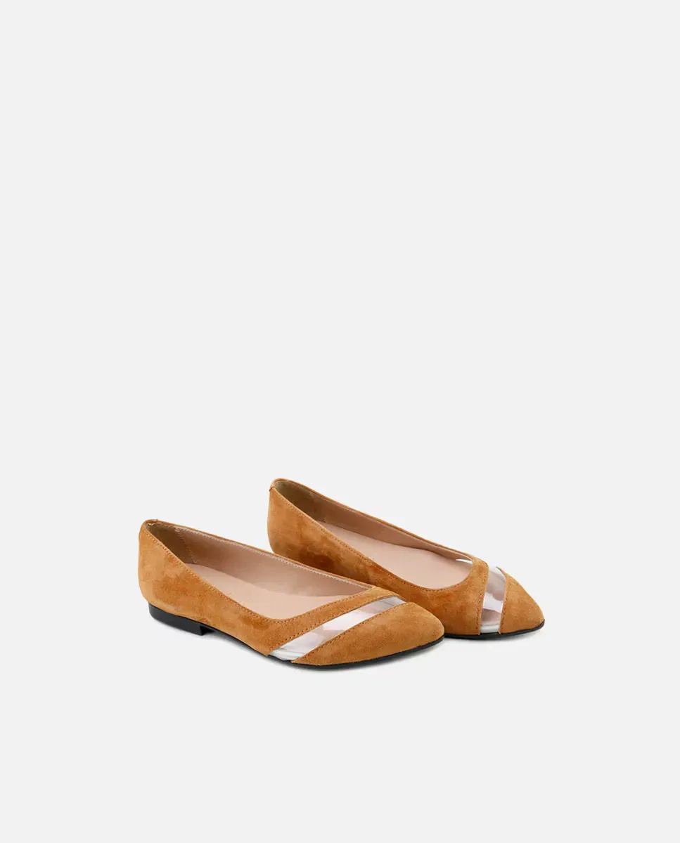 Детские балетки для девочек из овчины Eli 1957, Camel — фото 3
