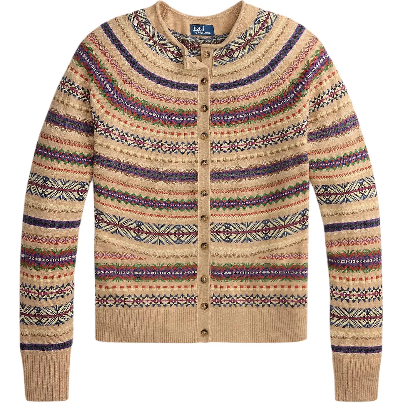 Женский свитер с круглым вырезом Tan Multicolor Polo Ralph Lauren, Tan Multicolor