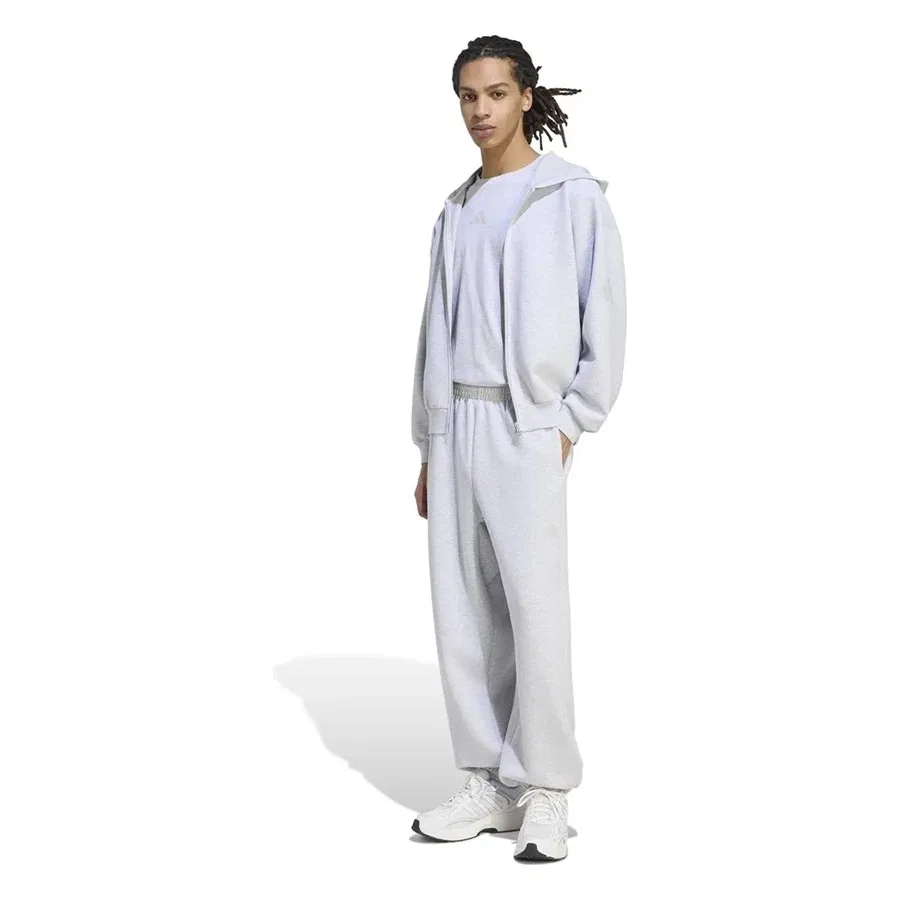 Мужская куртка с капюшоном из футера adidas, Серый — фото 4