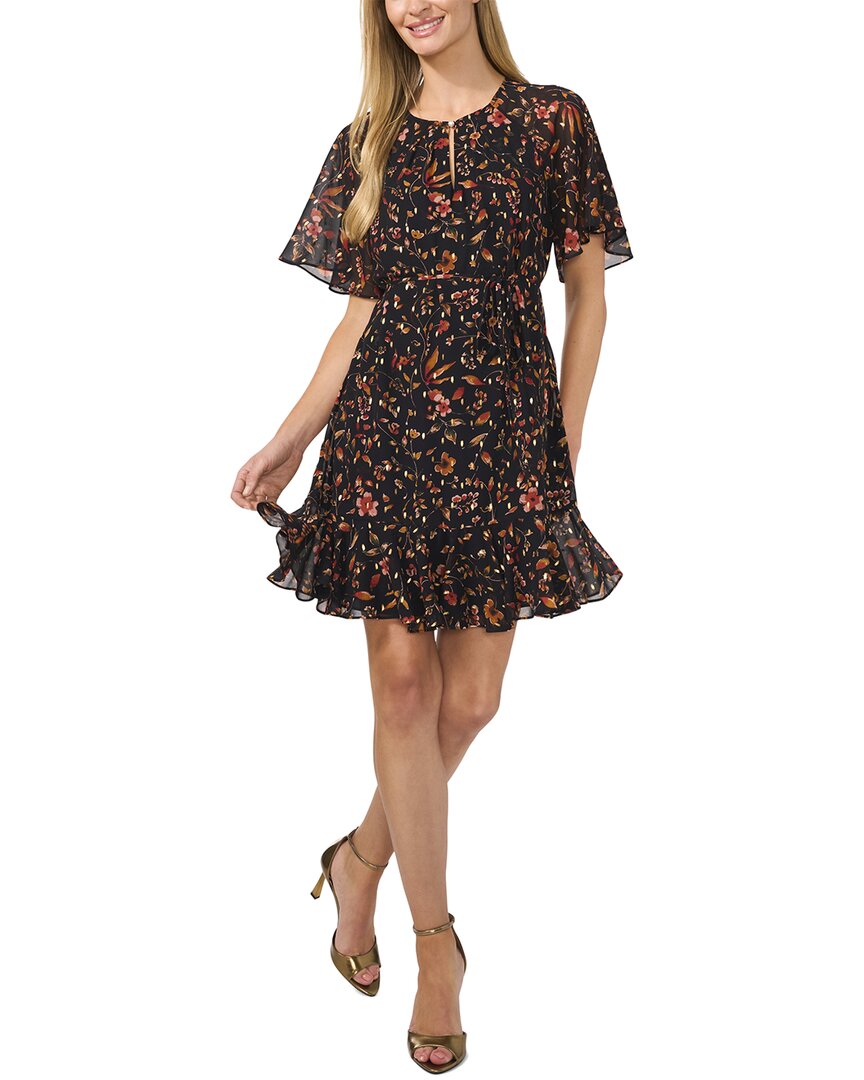 

Платье CeCe с рукавами-реглан и завязкой на талии, черный