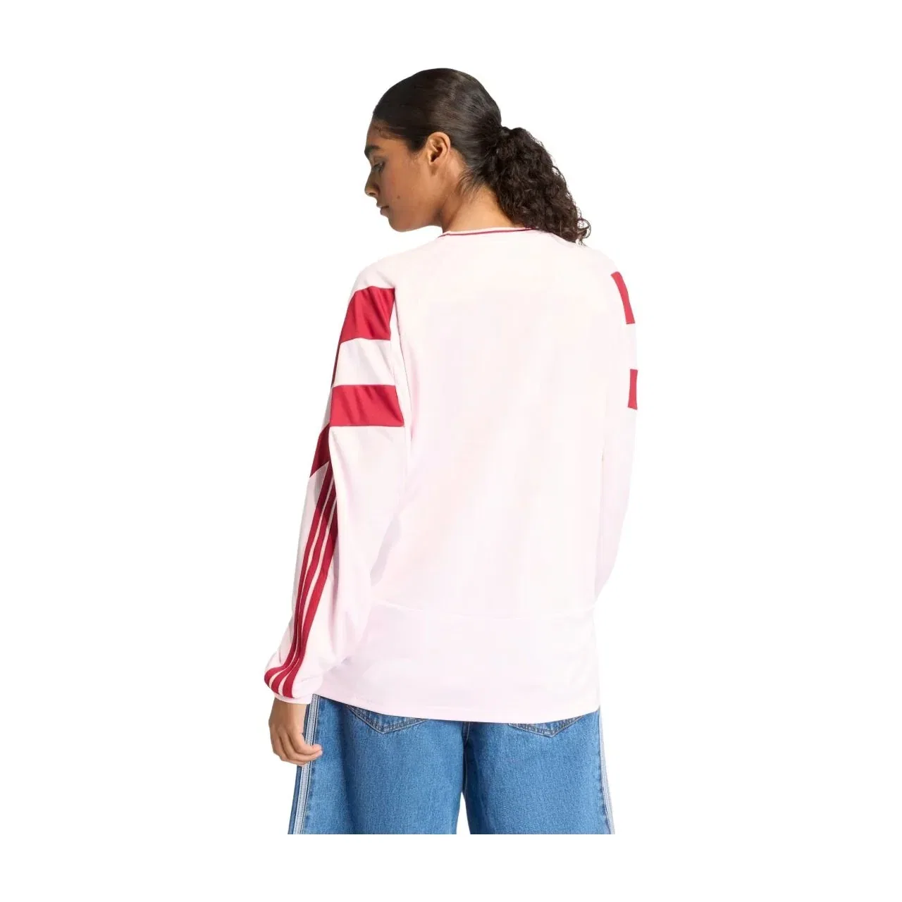 Женская игровая майка House Of Tiro Long Sleeve Jersey 'Clear Pink Active Maroon' adidas, Clear Pink / Active Maroon — фото 3