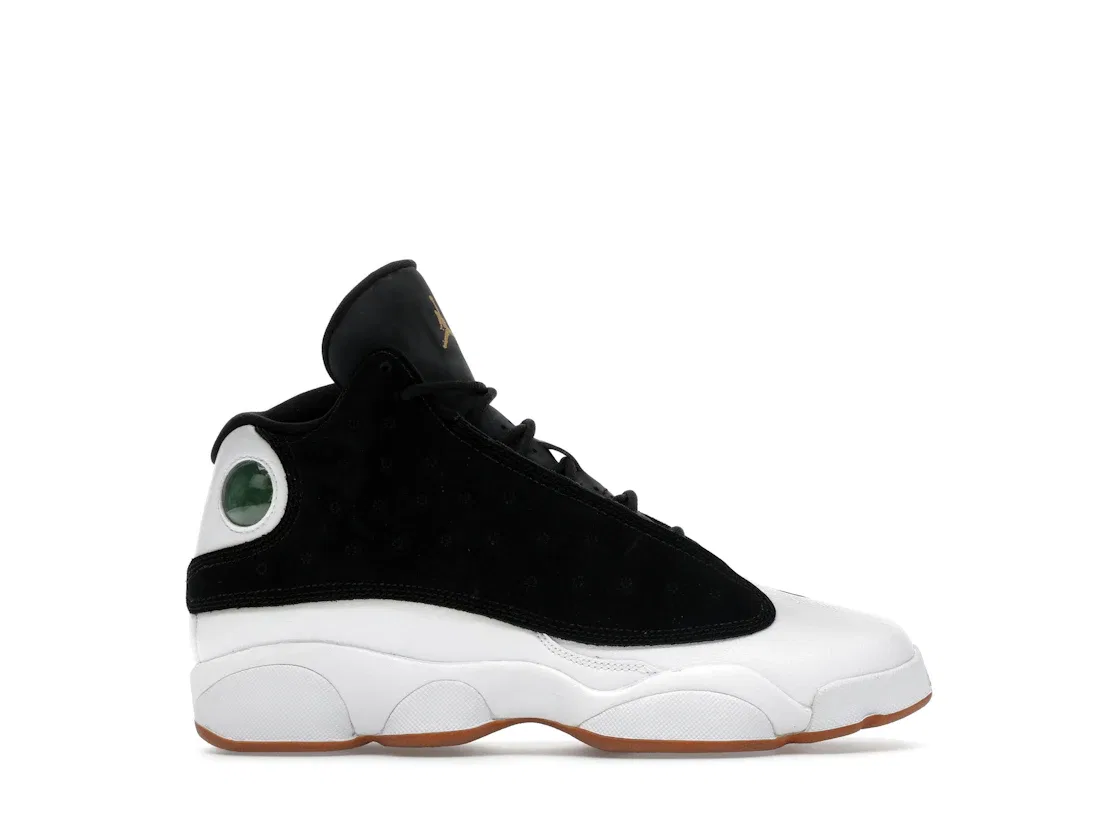 Детские кроссовки Lifestyle с принтом Jordan 13 Retro Jordan, Black/Metallic Gold-White-Gum Medium Brown