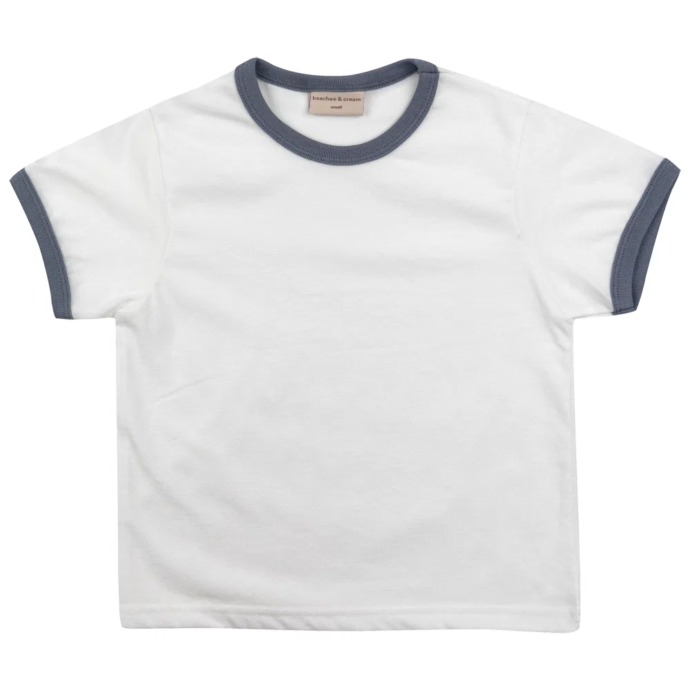 Детская футболка с коротким рукавом с принтом Beachesling Tee Greyish Blue BEACHESAND CREAM KIDS, Greyish Blue