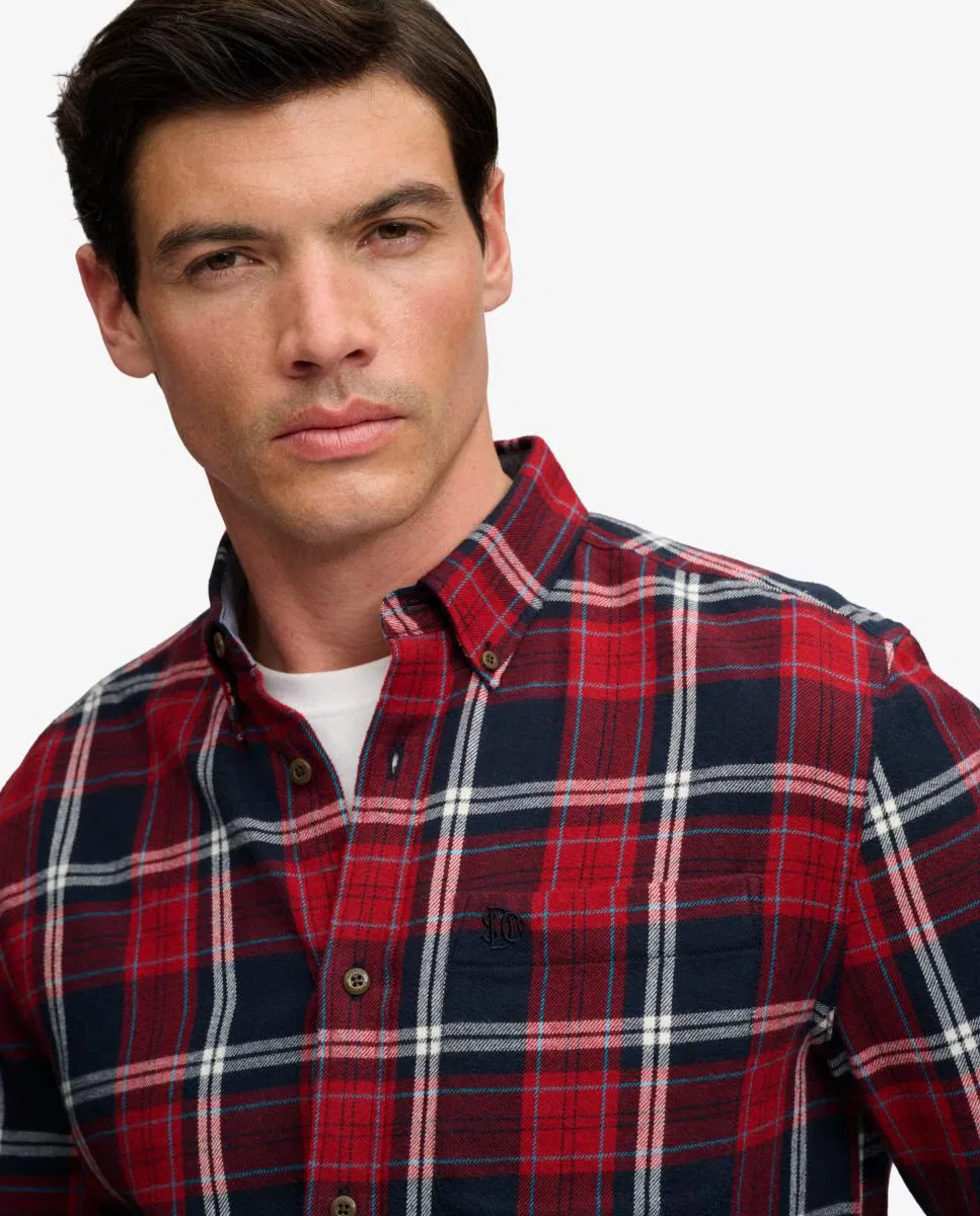 Мужская рубашка из хлопка, Lumberjack, Superdry, синий — фото 3
