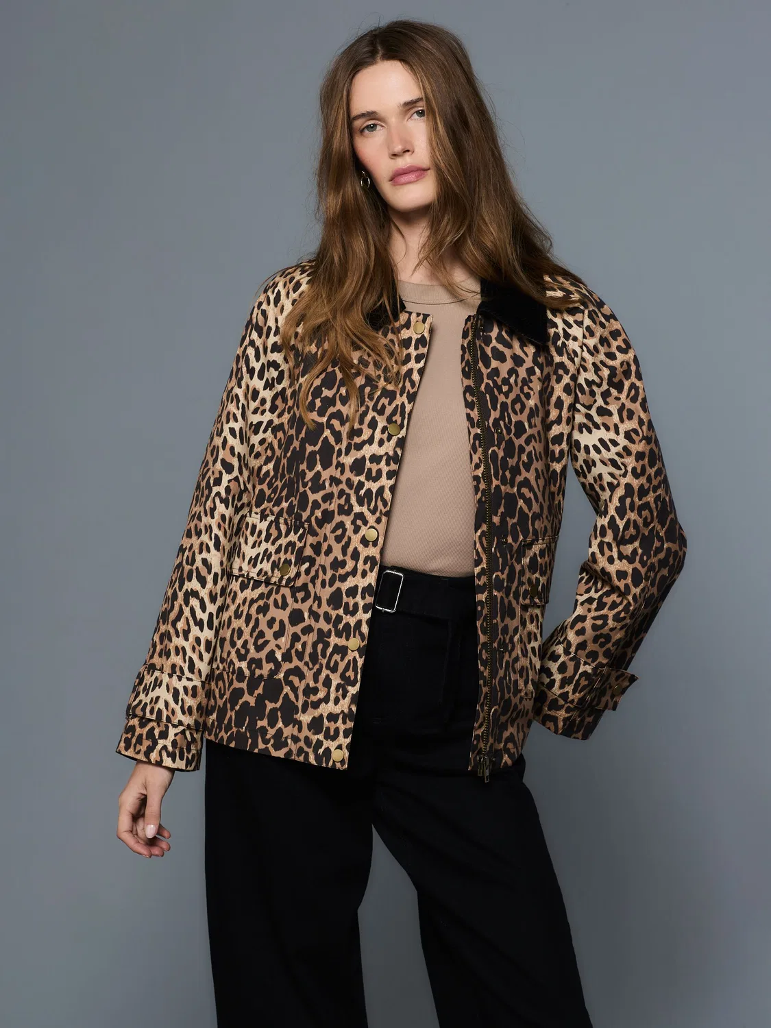 Куртка с леопардовым принтом и шнурком на воротнике Next, Leopard Print