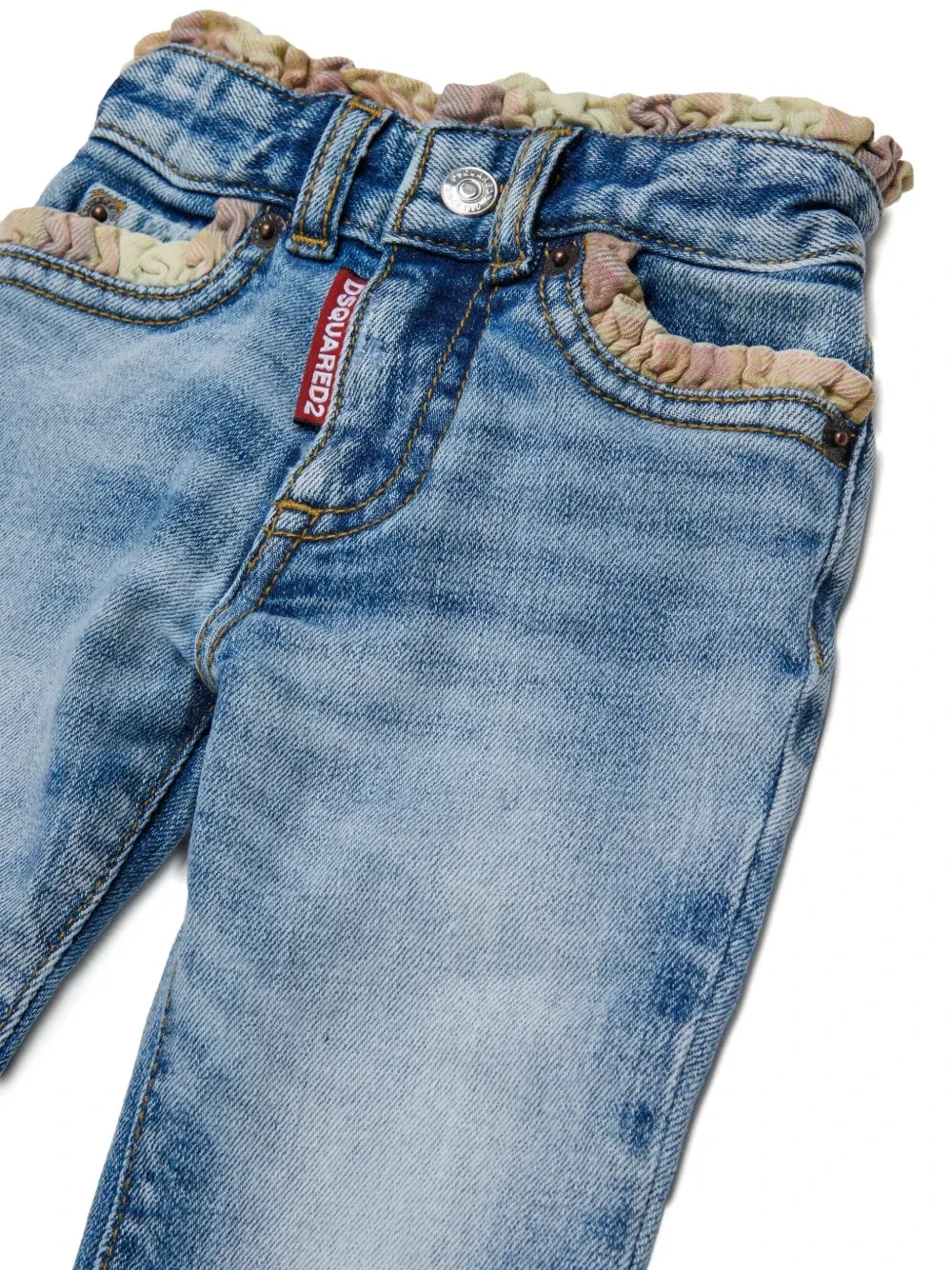 Расклешенные джинсы с оборками Dsquared2 Kids, синий — фото 3