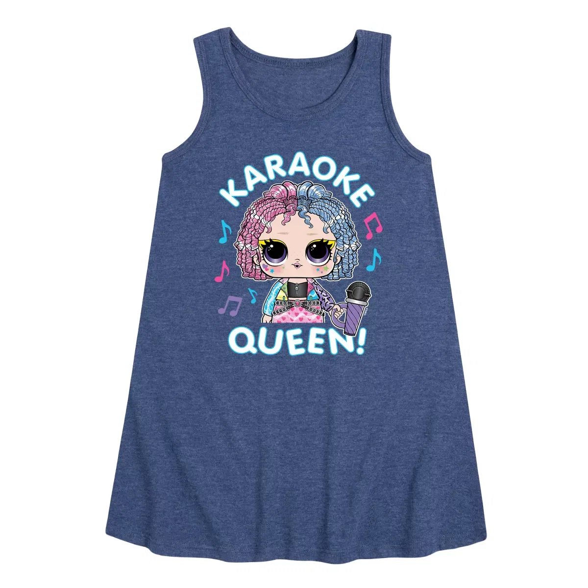 Детское платье-трапеция без рукавов Karaoke Queen L.O.L. Surprise!, Heather Navy