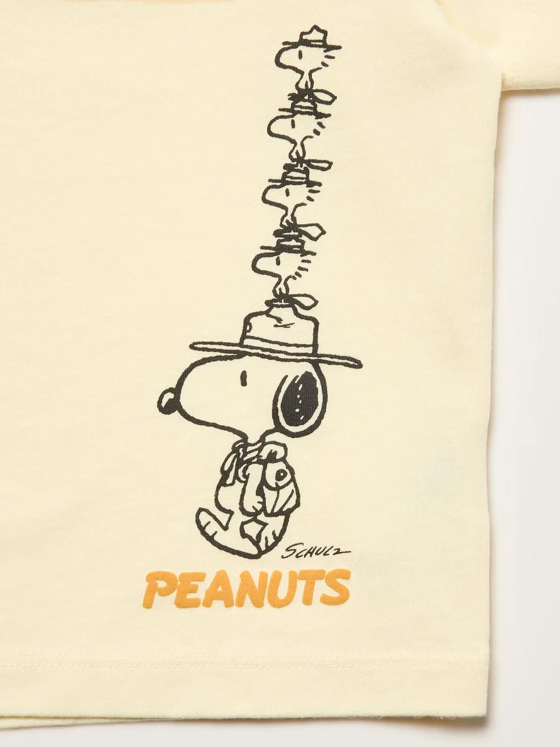 Футболка с коротким рукавом Uniqlo Peanuts airism cotton ut, графический принт, желтый — фото 4