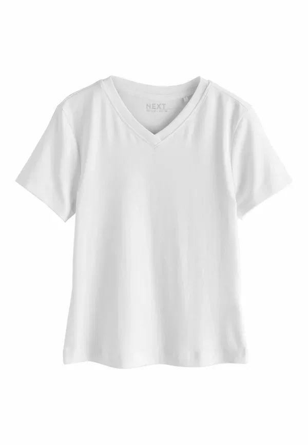 Футболка хлопковая Regular fit V-neck Next White, белый — фото 4