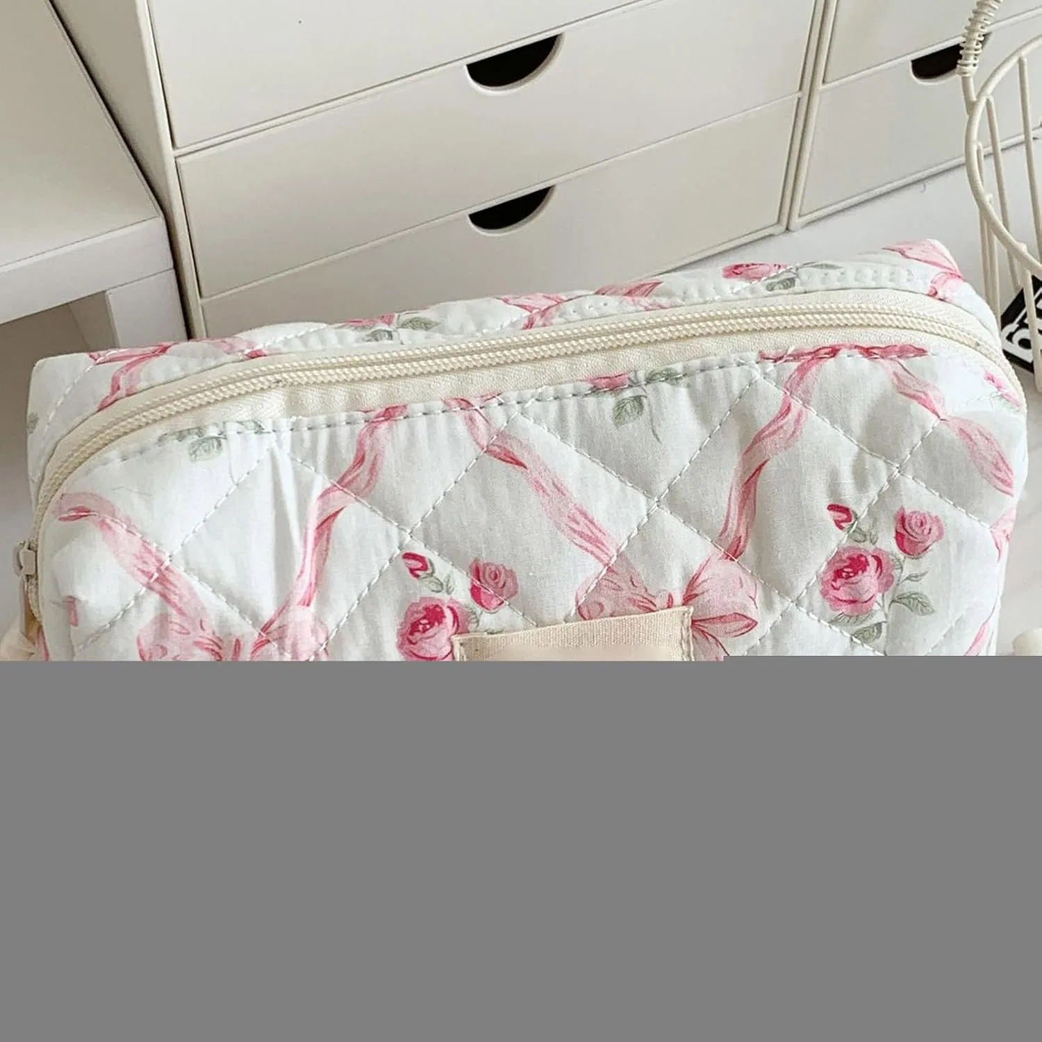 Пенал с цветочным узором, 19 x 8.5 x 7.5 см, Pink Generisch — фото 3