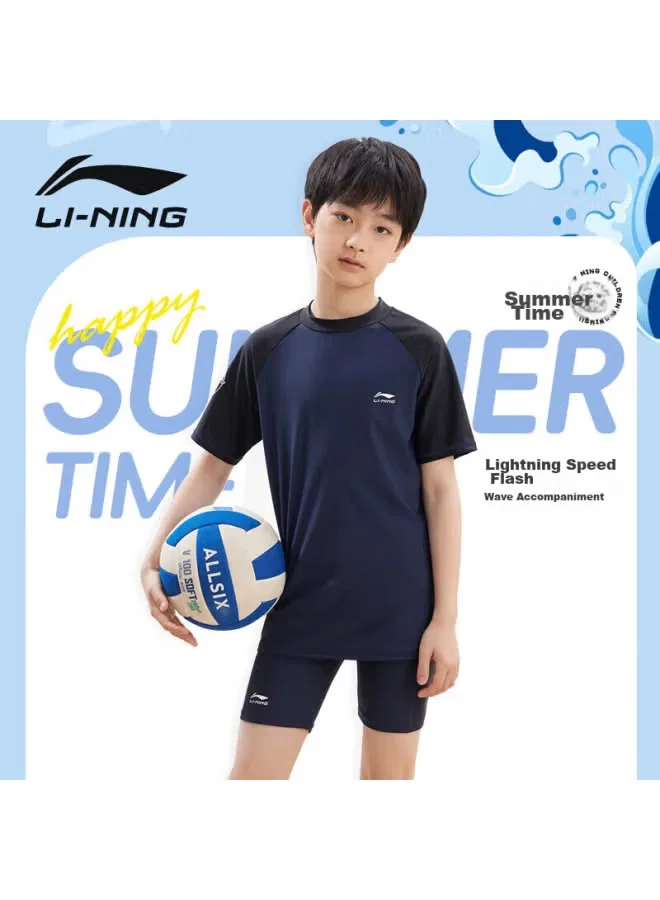 Купальный костюм для мальчиков с длинным рукавом LSyt383 Li-Ning, черный