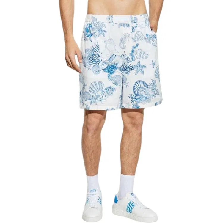 Мужские шорты с принтом VERSACE, Blue White — фото 4