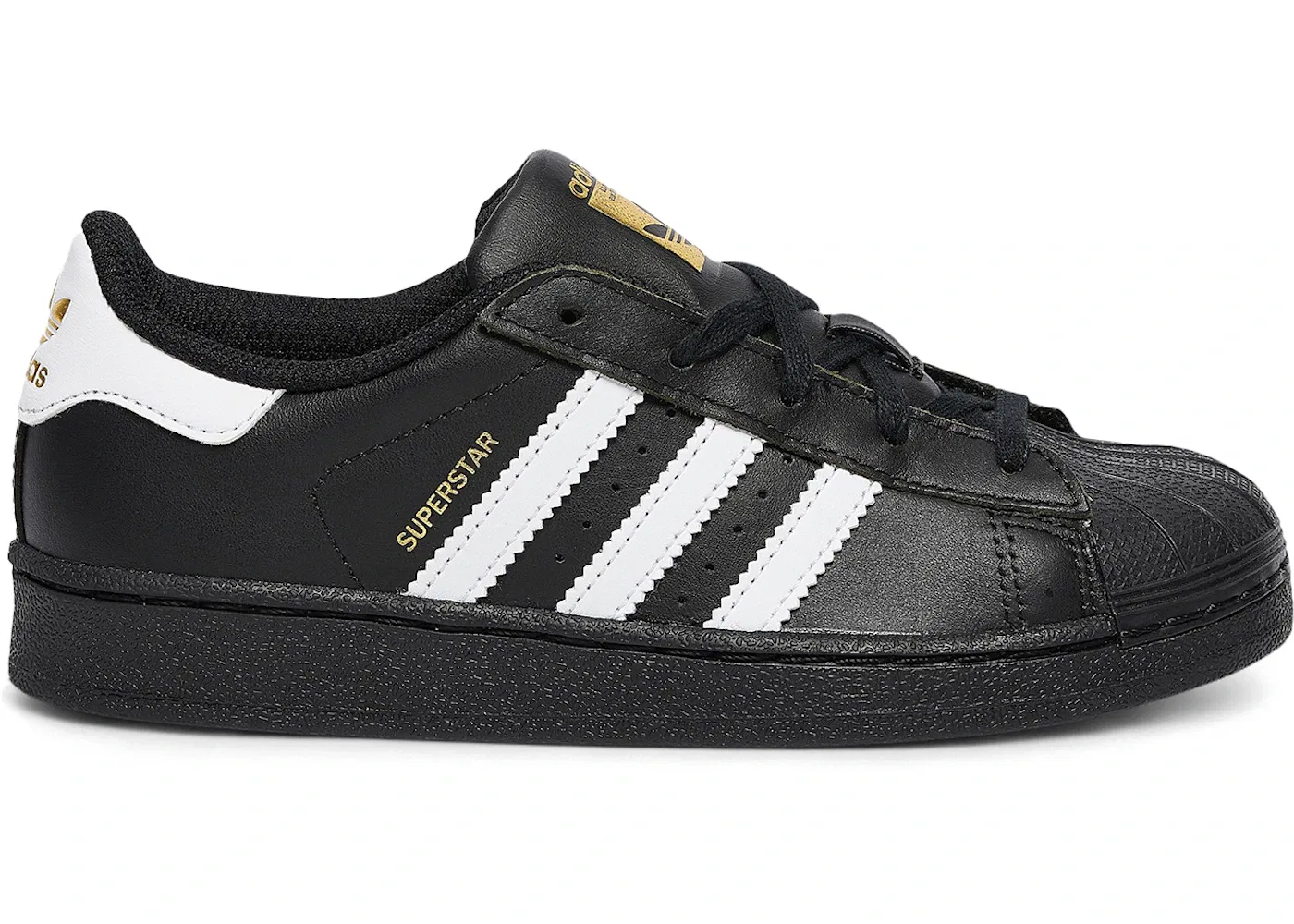 Детские кроссовки Lifestyle с ракушечным носком Adidas Superstar Foundation, Core Black/Cloud White/Core Black
