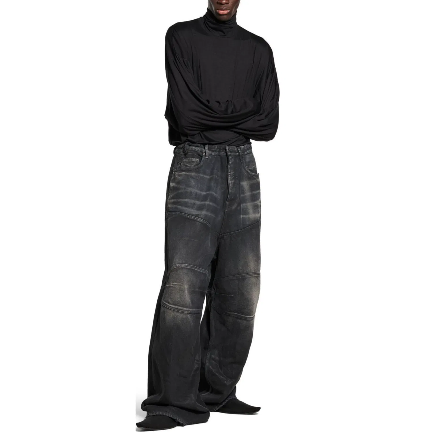 Мужские джинсы regular fit Black Balenciaga, Черный — фото 4