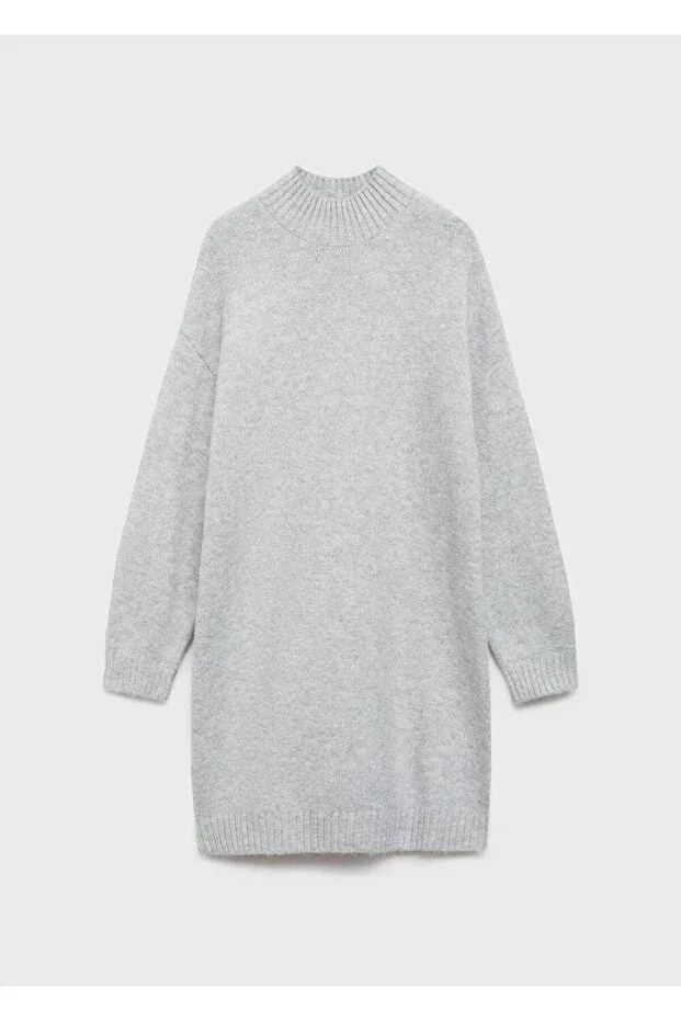 Детское платье для девочек с длинным рукавом Mango Kids, Medium Grizzly Gray — фото 2
