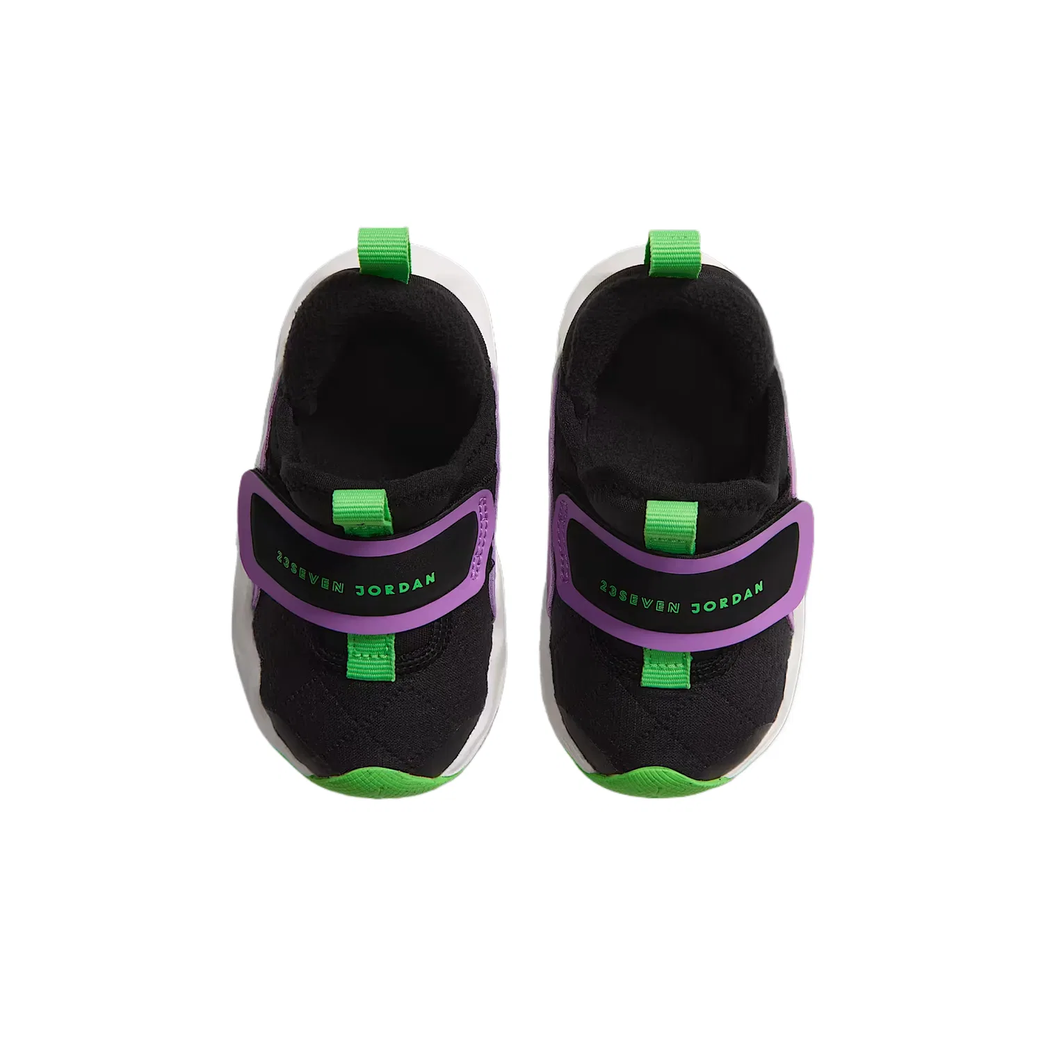 Детские кроссовки для мальчиков Jordan 23/7.2 Toddler Shoes Baby, Black/Laser Purple/Mountain White/Hissing Green — фото 4