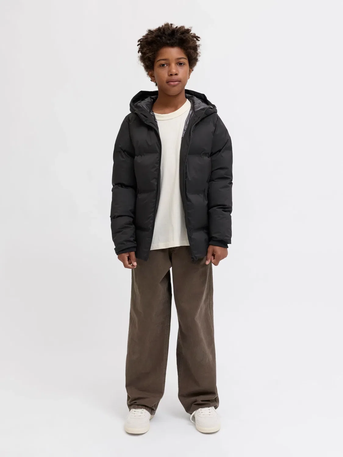 Стеганая куртка с капюшоном JACK & JONES Junior, черный — фото 4