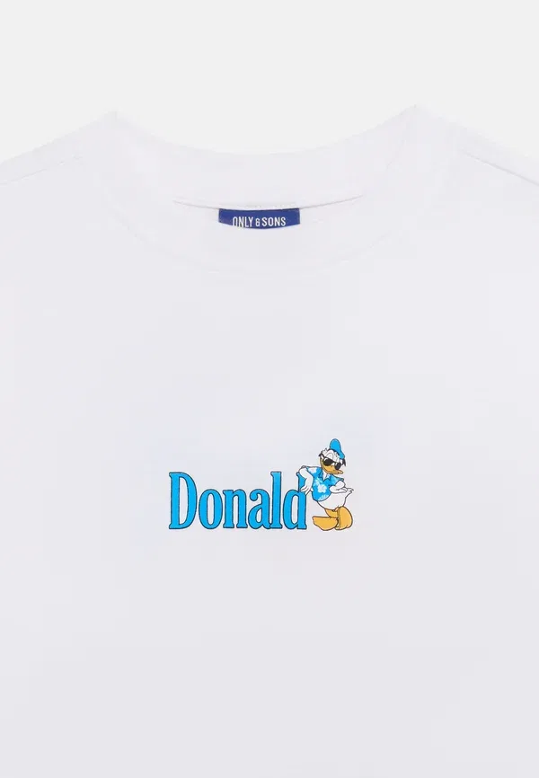 Футболка с принтом Osjdonald duck life tee Only & Sons Junior, bright white, белый — фото 4