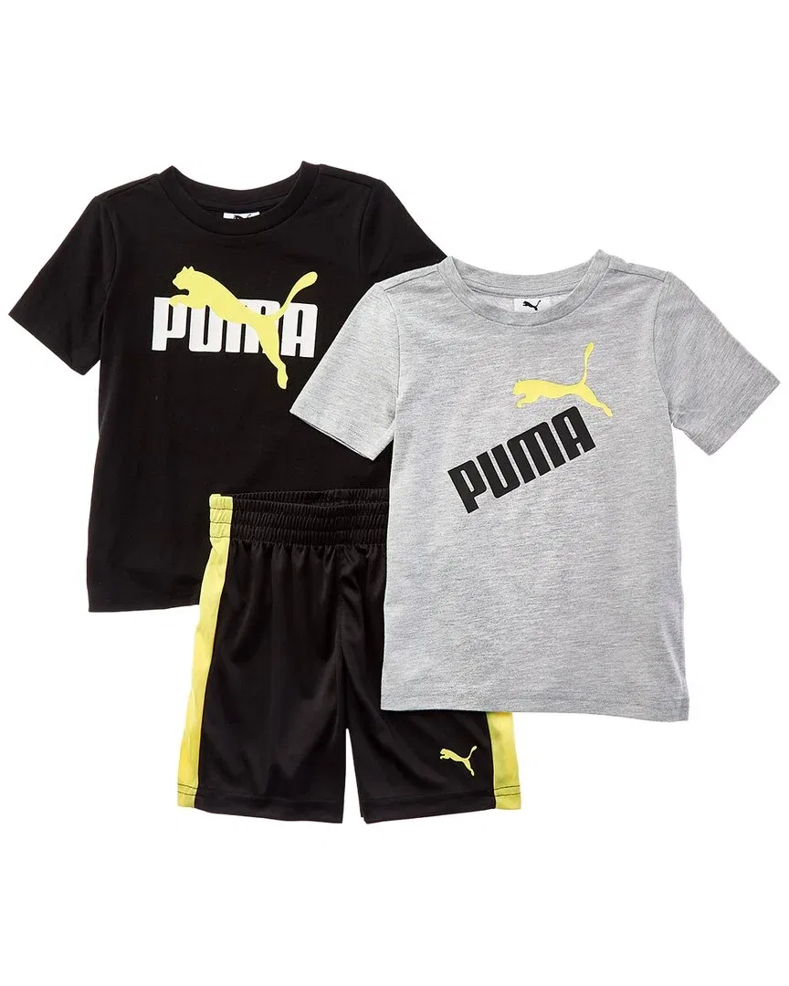 Детский комплект футболки и шорт с круглым вырезом Puma, Gray — фото 2