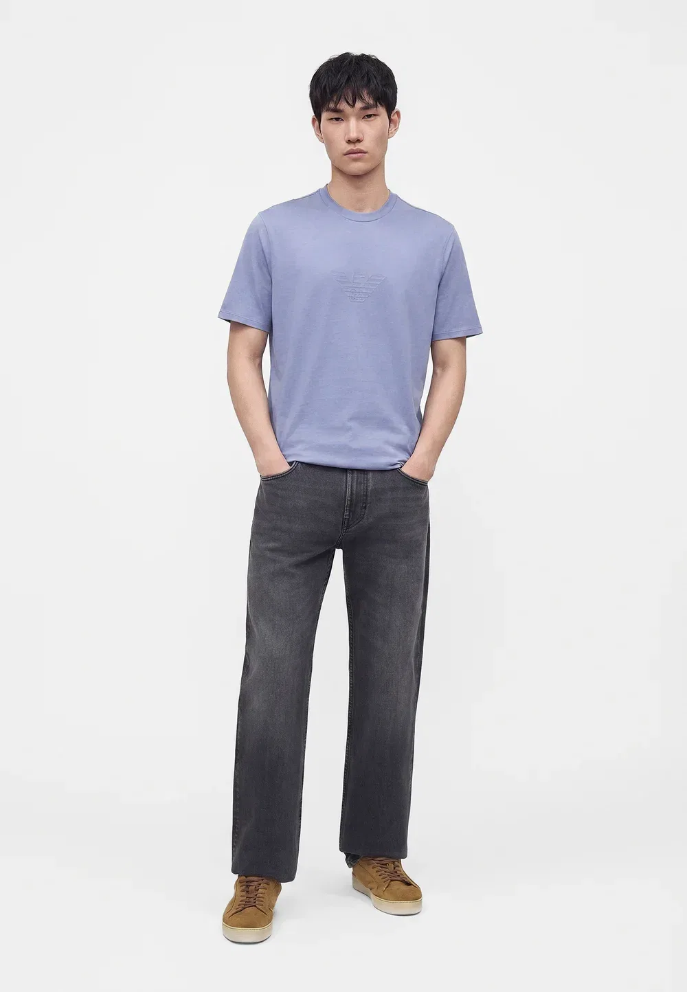 Брюки с карманами - джинсы прямого кроя Emporio Armani, Medium Grey Denim — фото 2