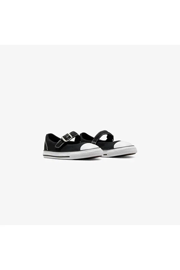 Детские балетки для девочек с коротким каблуком Chuck Taylor All Star Dainty Mary Jane Baby Black Converse, Black — фото 2