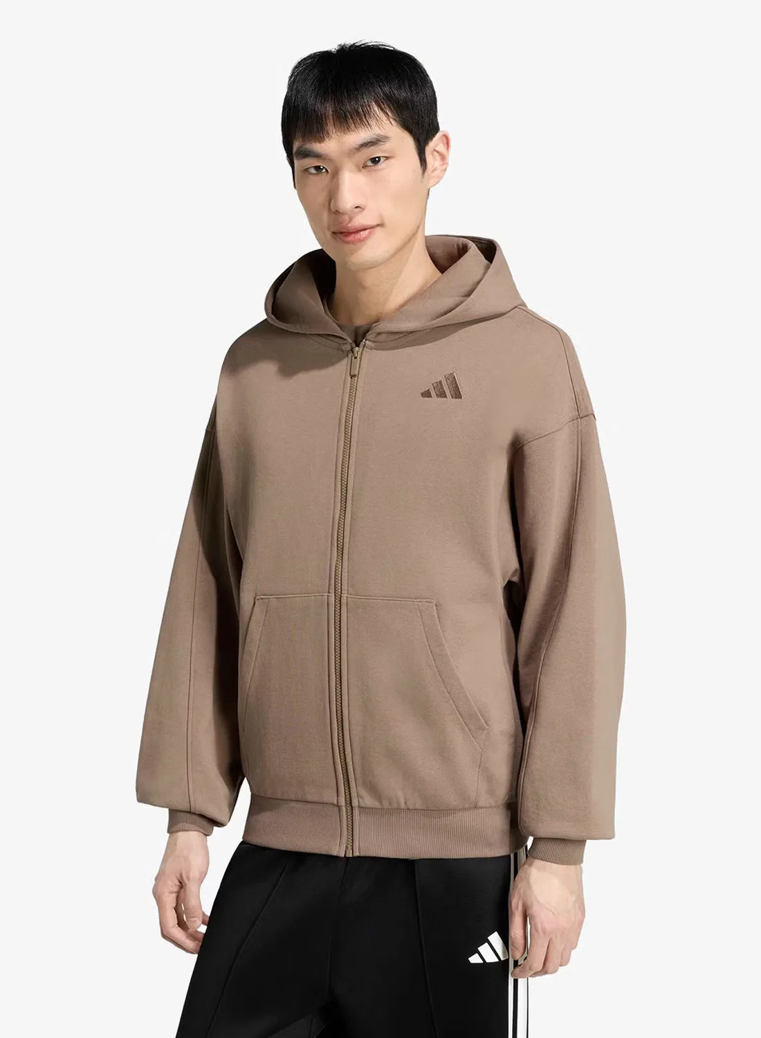 Худи с полной застежкой-молнией Small Logo Adidas, хаки